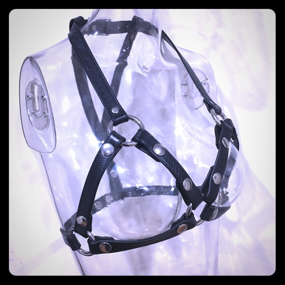 Handmade Tops - Leather Chest Harness Top